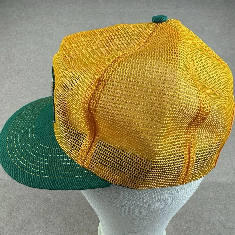 Vintage Dekalb Seed Corn Hat Trucker Cap Yellow Green Mesh Snapback K-Brand USA‎
